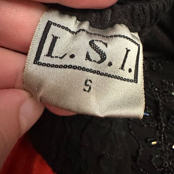 Vintage Dress Womens S Red Black Tie Dye Festival Boho Fairy Halter Y2K 90s - Picture 16 of 16